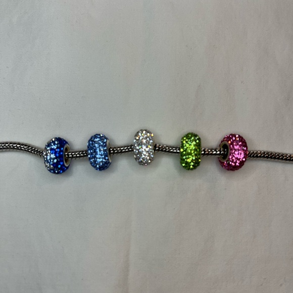 Crystal charms for Pandora bracelet, set of 5 - Picture 2 of 3